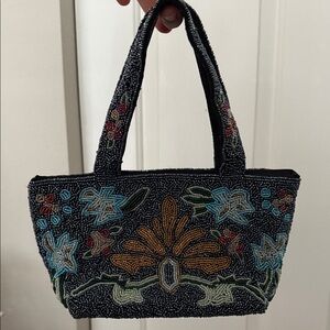 Vintage Swee Lo New York Embroidered Floral Beaded Handbag